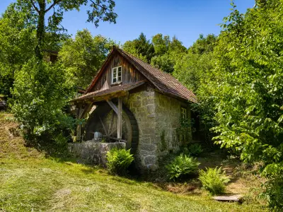 View of Buehler Watermill near Ottershoefen. Black Forest, Baden-Wuerttemberg, Germany, Europe