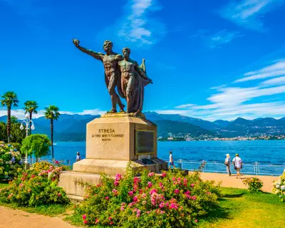 Lakeside park in Stresa, Italy