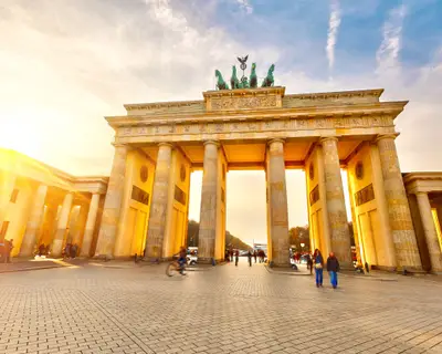 Brandenburg gate at sunset, Berlin