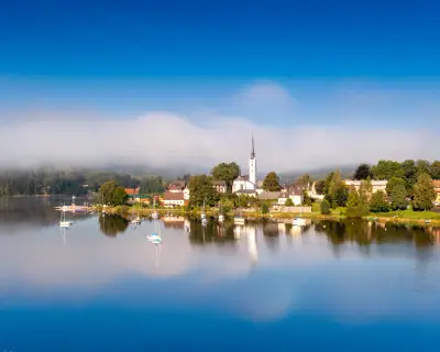 town Frymburk, Lipno lake, South Bohemia, Czech republic