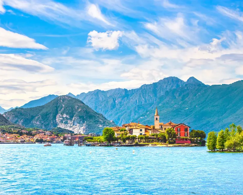 Isola dei Pescatori, fisherman island in Maggiore lake, Borromean Islands, Stresa Piedmont Italy, Europe.