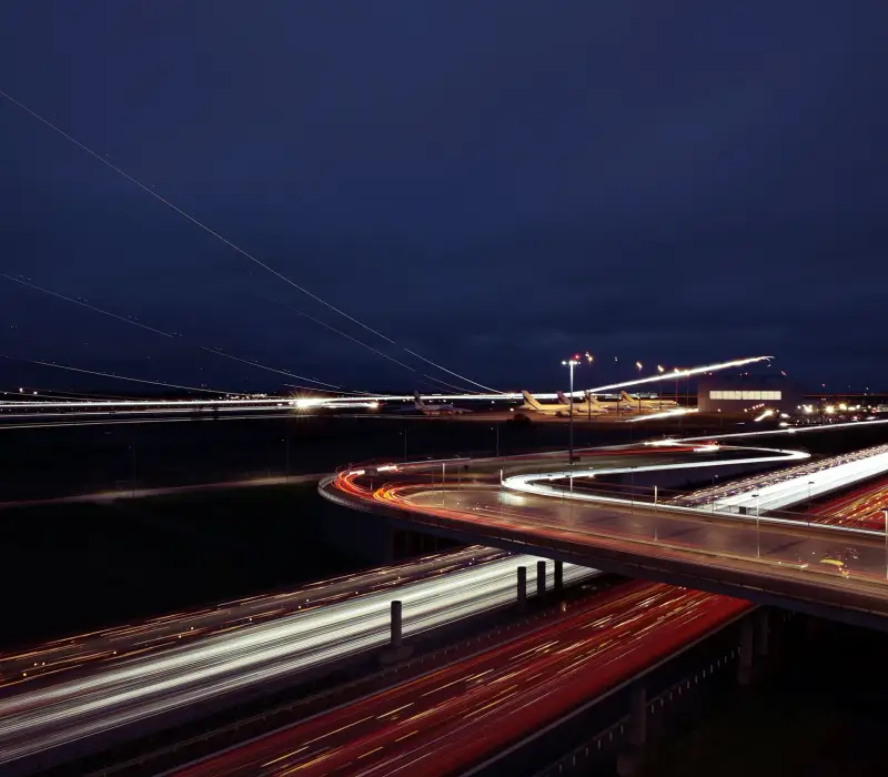 Leipzig - Flughafen bei Nacht